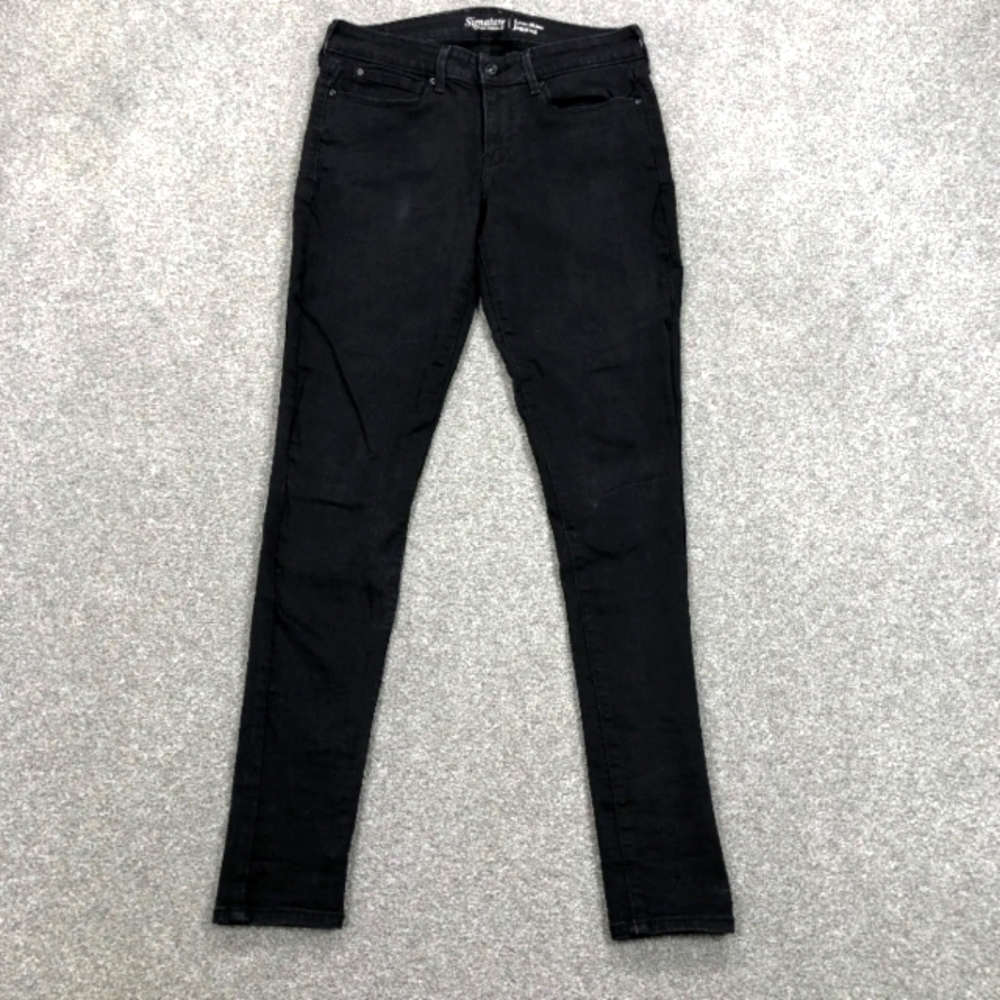 Levi Signature Jeans Women 10 Long Jegging Low Rise Ladies Denim Pants Black